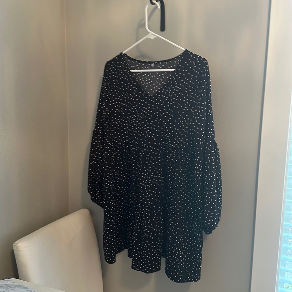 Black with white polka dot dress Size small